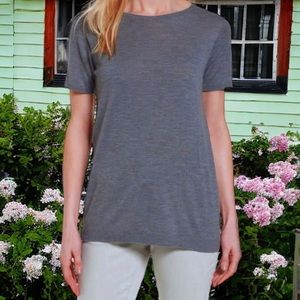 NWT $178 Eileen Fisher Vintage Top Petite Small P6 P8 Italian Merino Wool Gray
